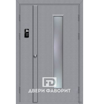 дверь железная со стеклом и домофоном для подъезда