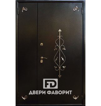 Стальная антивандальная дверь с кованым декором