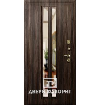 квартирная дверь с зеркалом и двусторонним МДФ