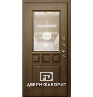 дверь в квартиру с зеркалом и двусторонним МДФ