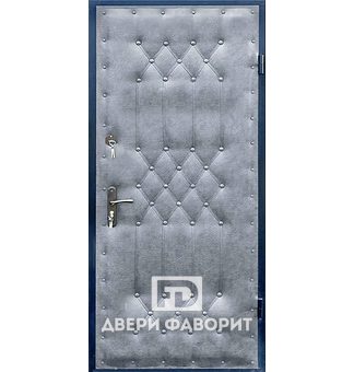 входная недорогая дверь с отделкой винилискожа и МДФ