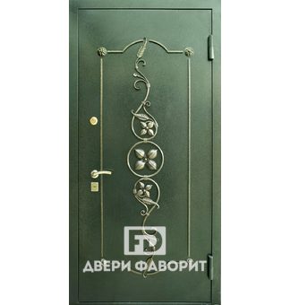 Дверь с порошком (ковка цветы)