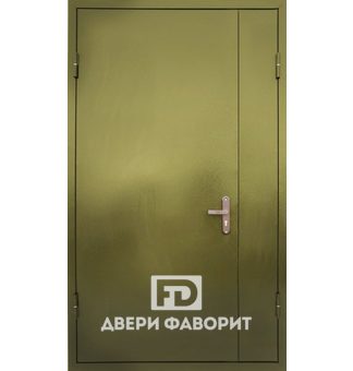 дверь стальная двустворчатая отделана цинкогрунтом