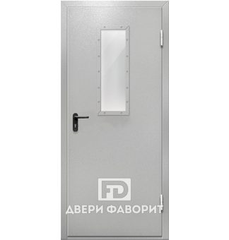 дверь из металла со стеклянной вставкой